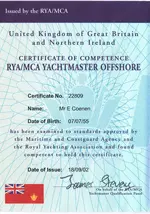 yachtmaster certificaat