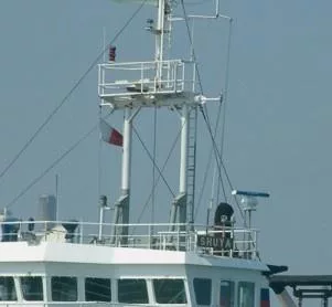 loodvlag op een schip