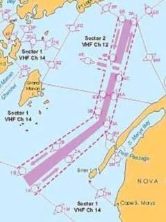 De TSS ( of het scheidingstelsel ) oversteken volgens Internationale bepalingen ter voorkoming van aanvaringen op zee